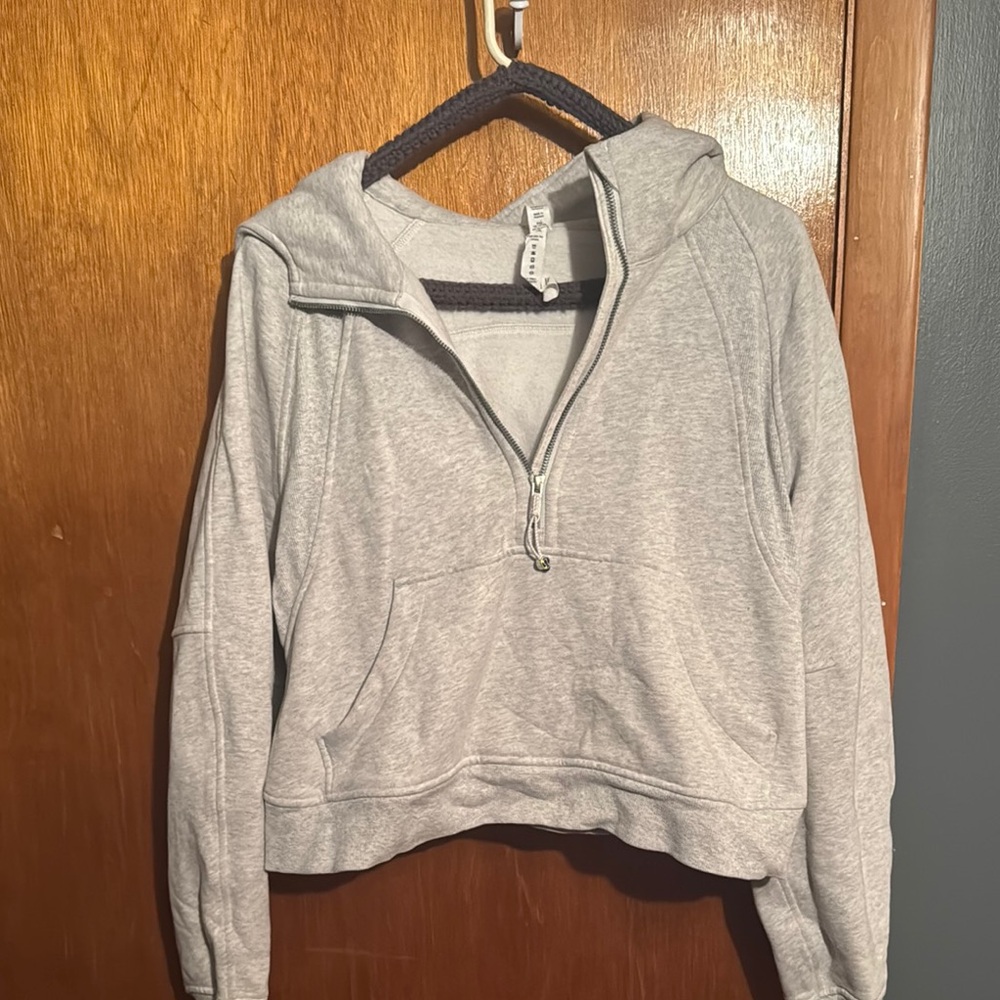 Lululemon Athletica Gray Cropped Polo Sweatshirt